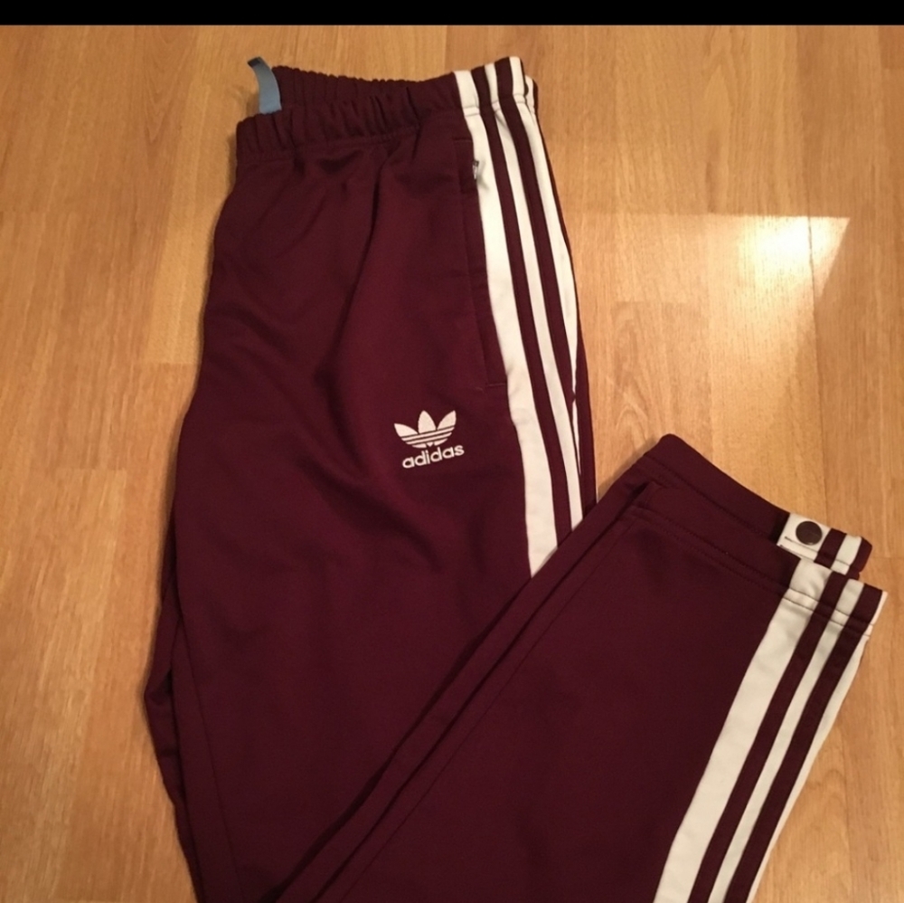 Burgandy Adidas Tear -Away Pants